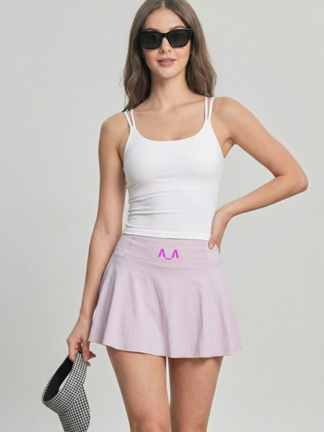Double Strap White Tank Top