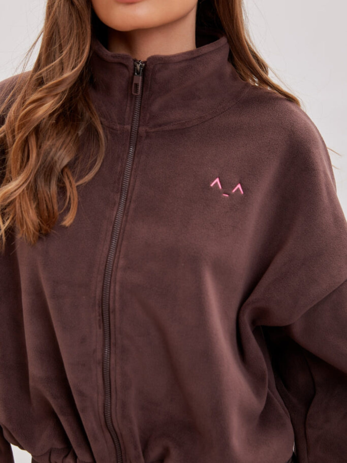 Soft Brown Zip-Up Jacket