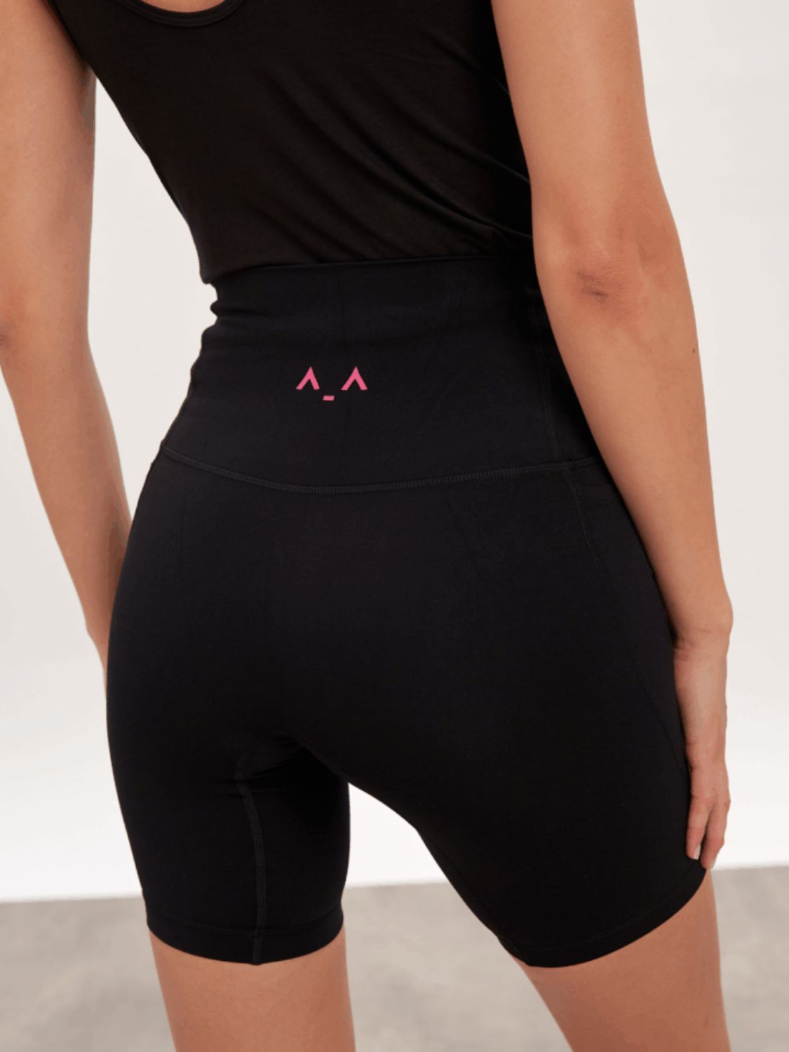 High-Waisted Black Biker Shorts
