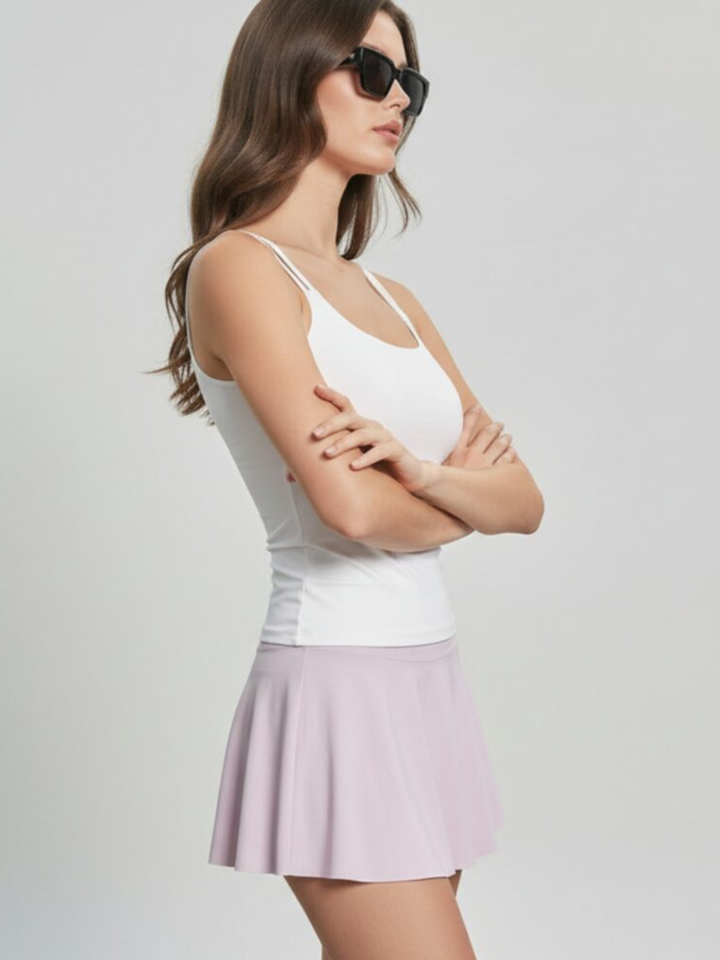 Double Strap White Tank Top
