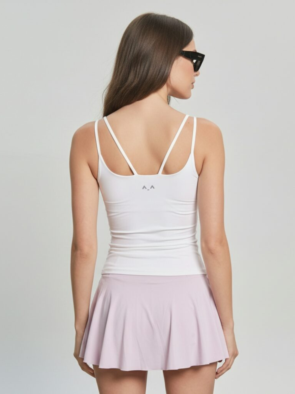 Double Strap White Tank Top
