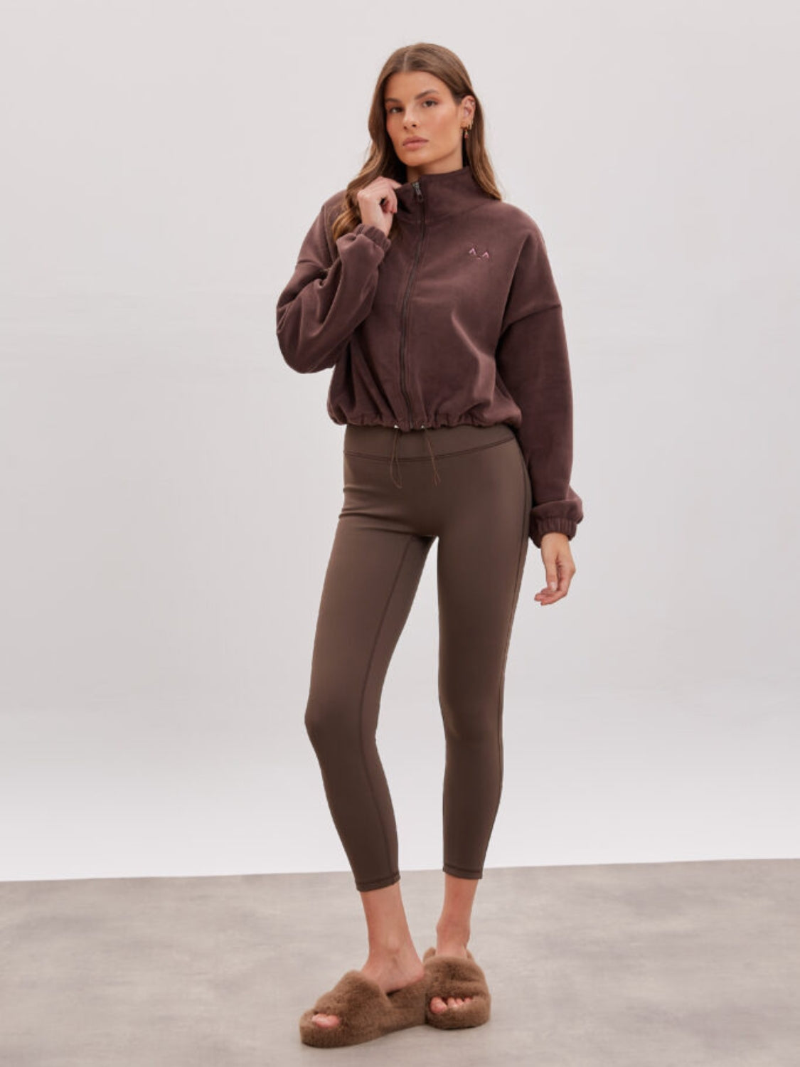 Soft Brown Zip-Up Jacket