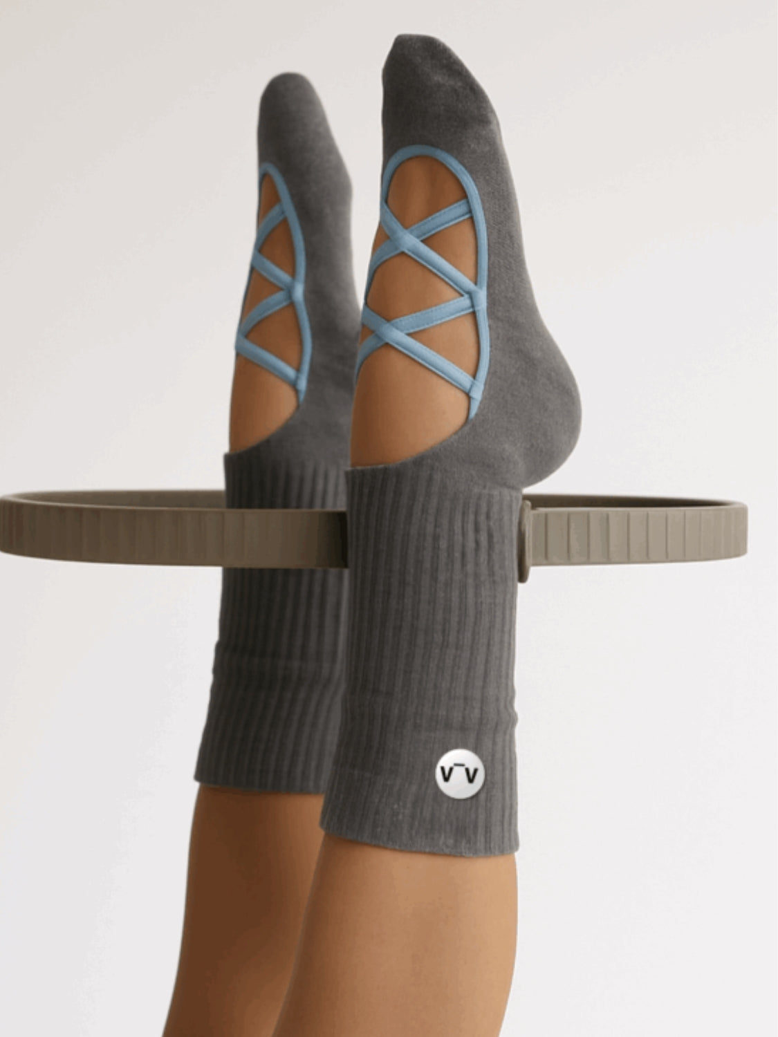 Grip Pilates Socks with Cross Straps