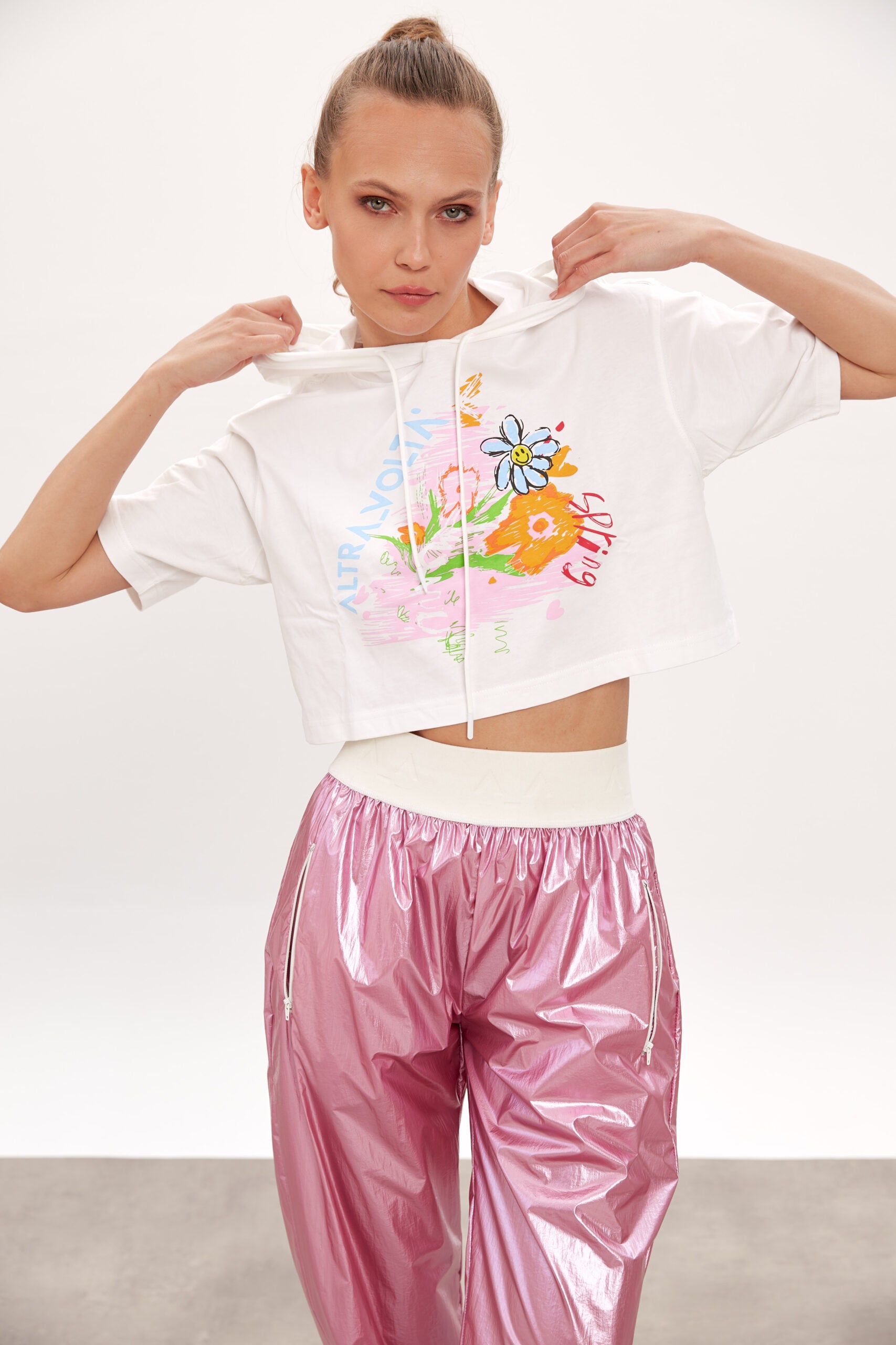 Radiant Rose Metallic Sweatpants