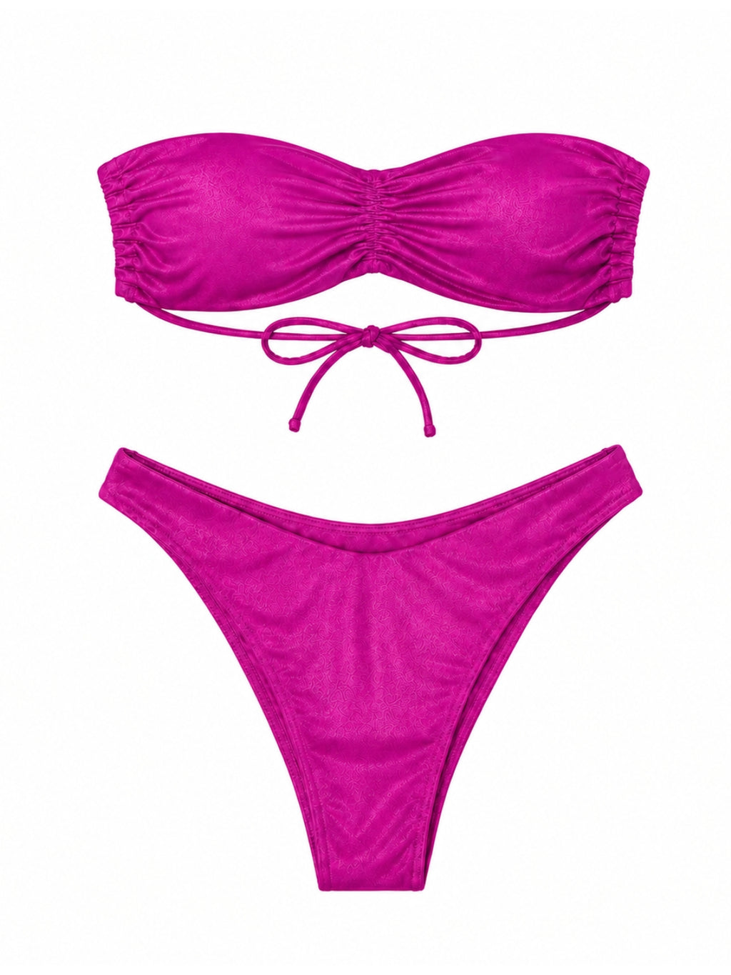 Metallic Fuchsia Scrunch Bikini Set