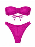 Metallic Fuchsia Scrunch Bikini Set
