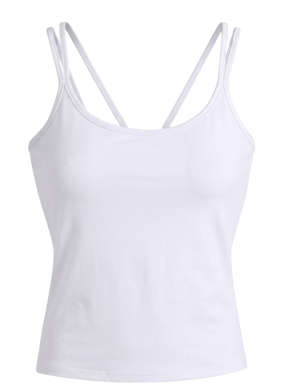Double Strap White Tank Top