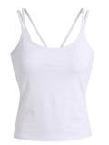 Double Strap White Tank Top
