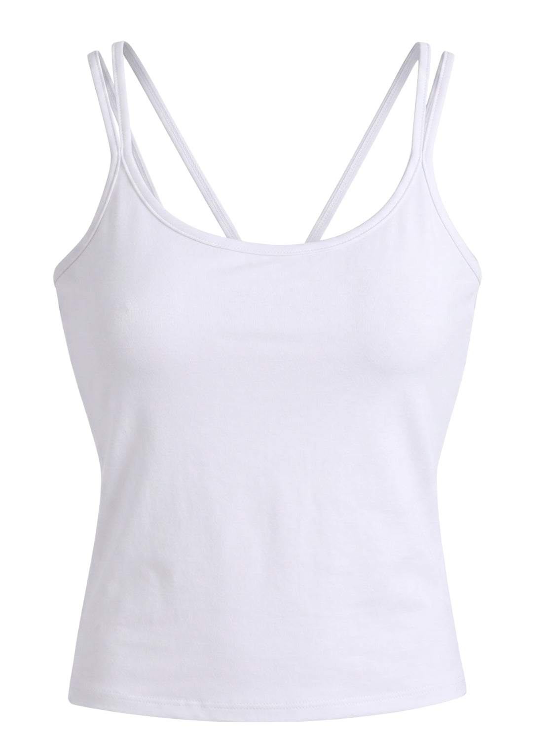 Double Strap White Tank Top