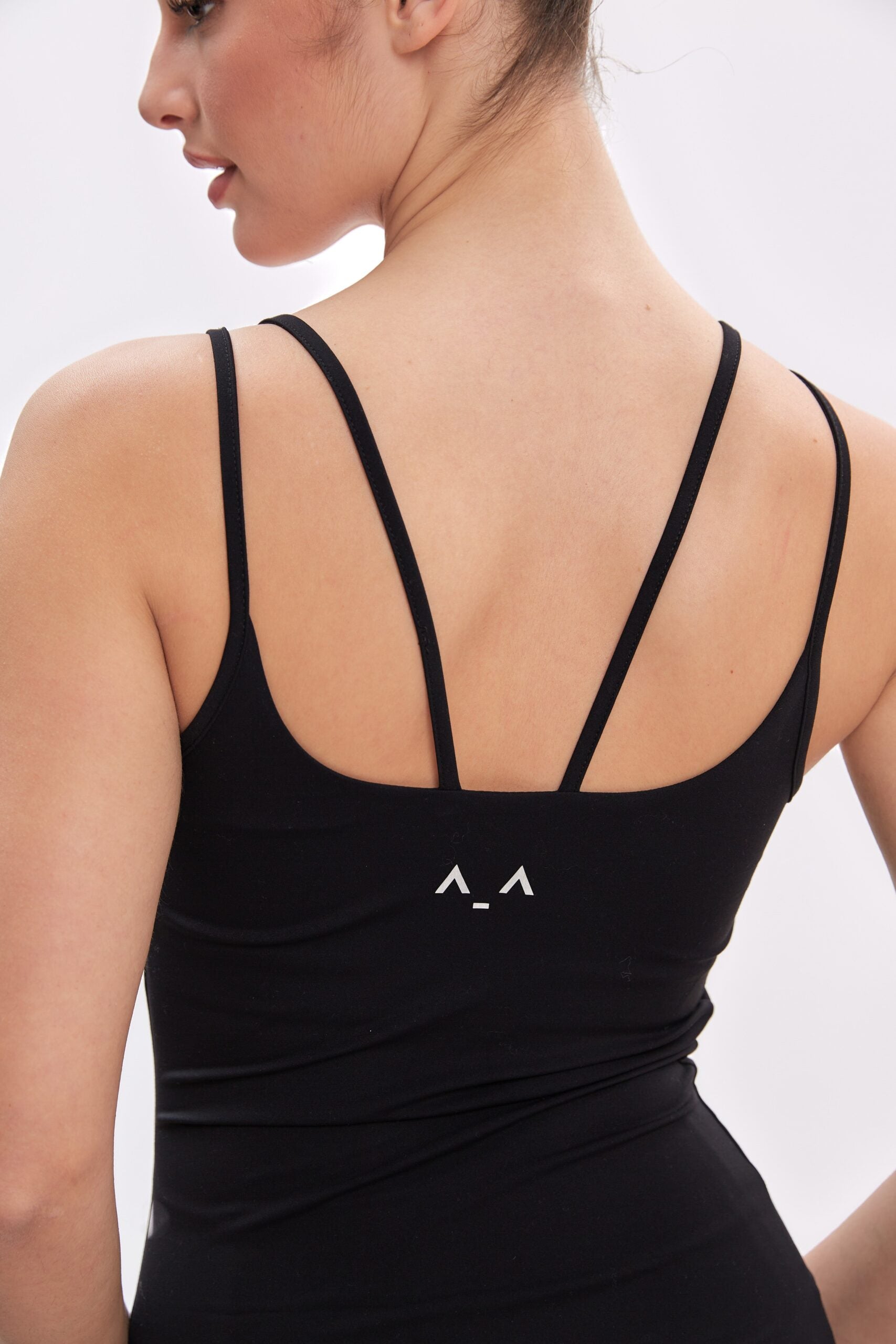 Double Strap Black Tank Top