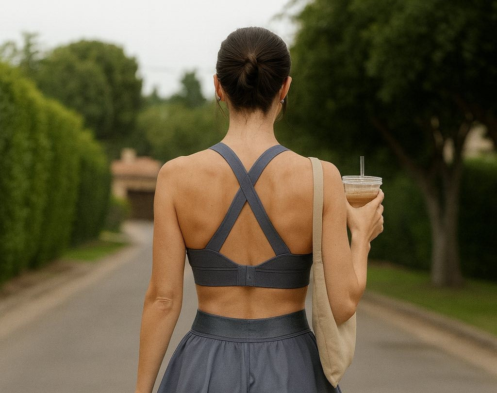 Grey Crossback Sports Bra