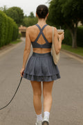 Ash Grey Flare Tennis Skirt