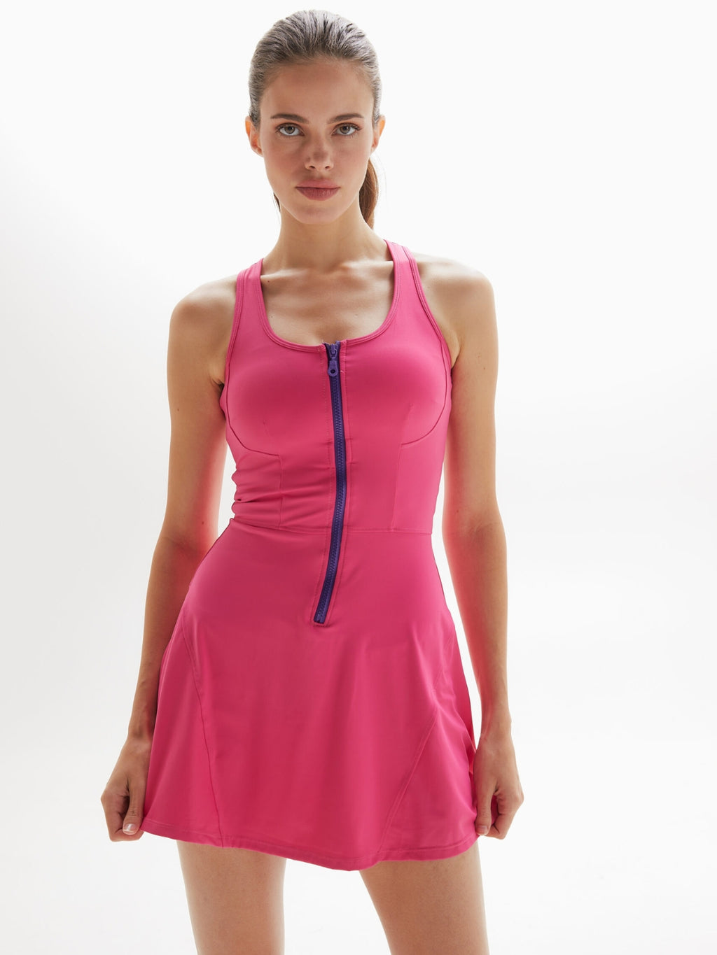 Fuchsia Zip Tennis Dress