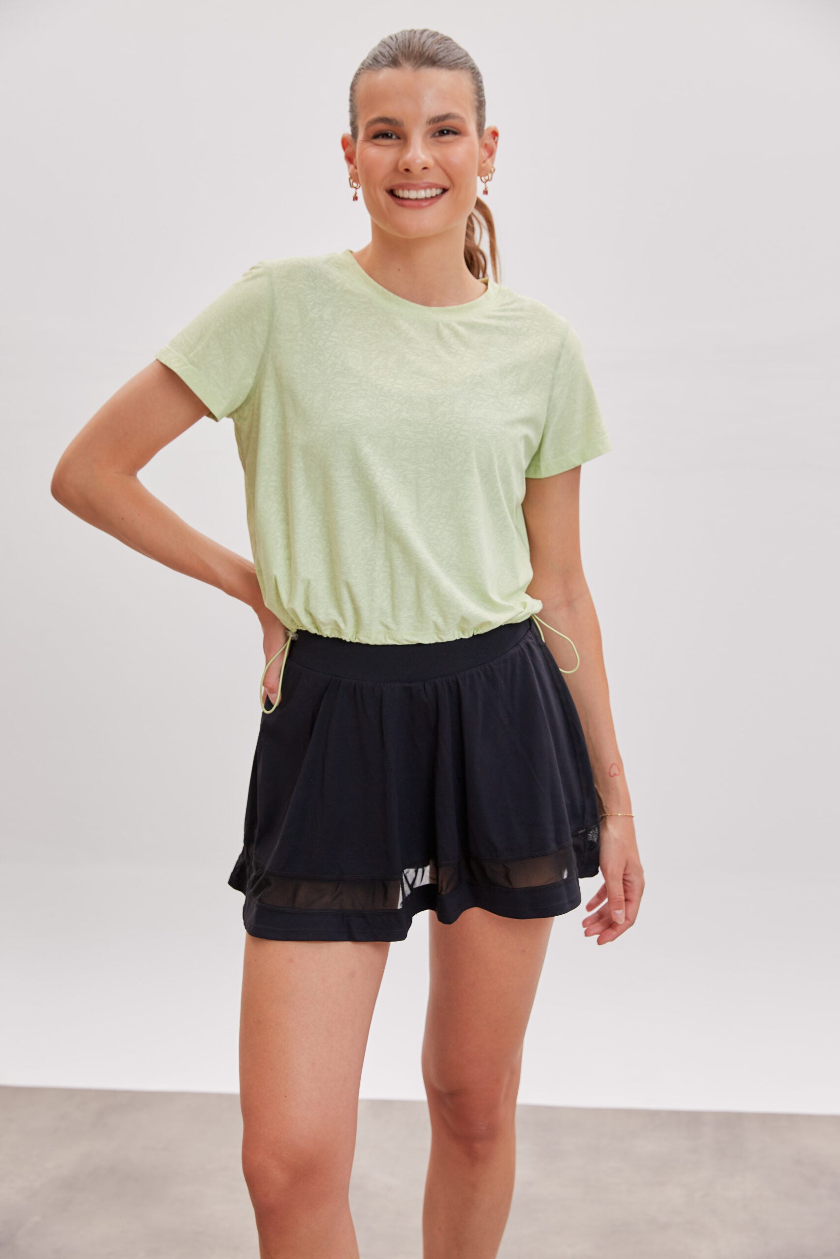 Lime Burnout Jacquard Tee
