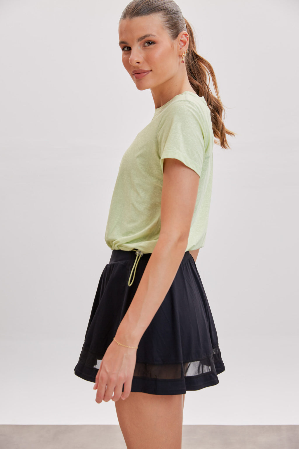 Lime Burnout Jacquard Tee