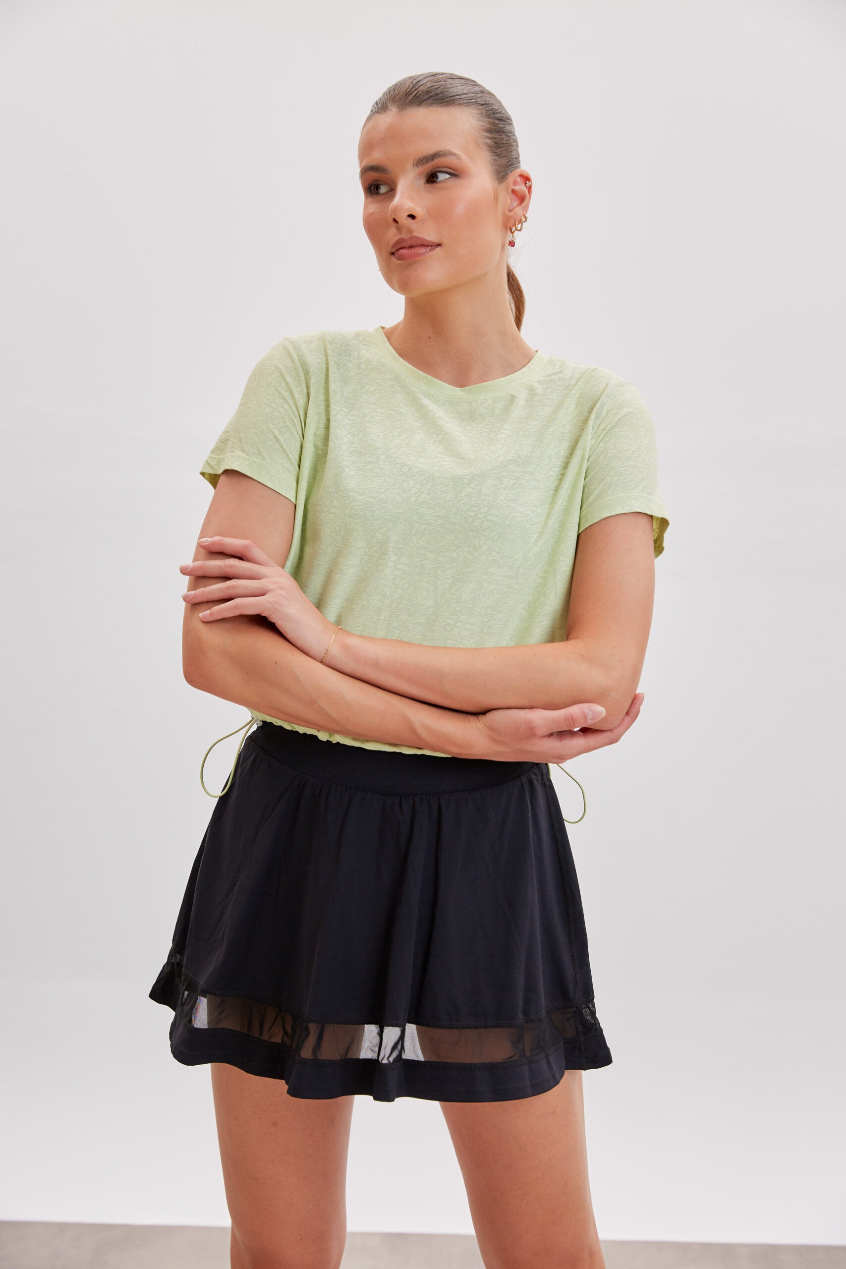 Lime Burnout Jacquard Tee
