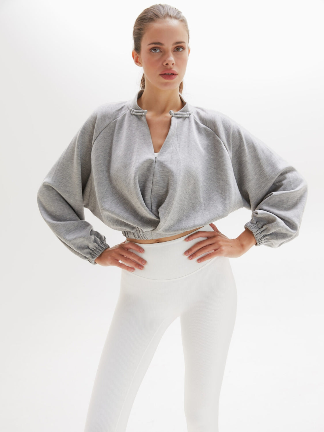 Altra Volta Cropped Sweatshirt with Twist Front