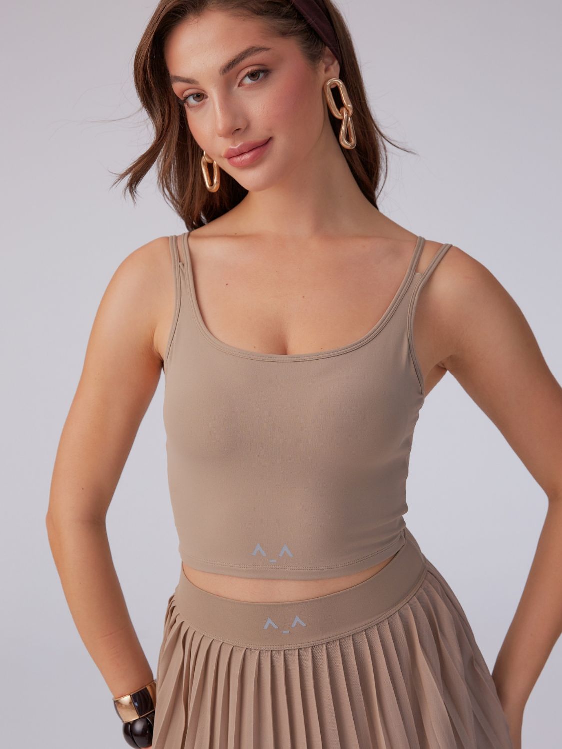 Strappy Tie-Back Sports Bra Top