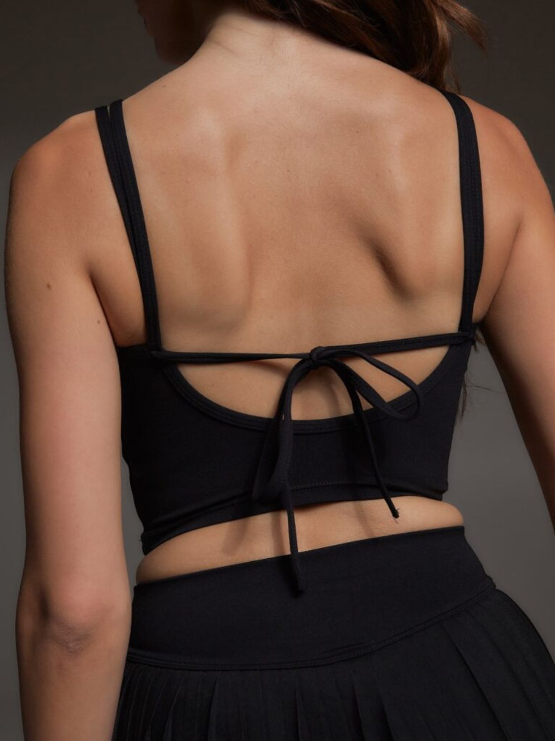 Strappy Tie-Back Sports Bra Top