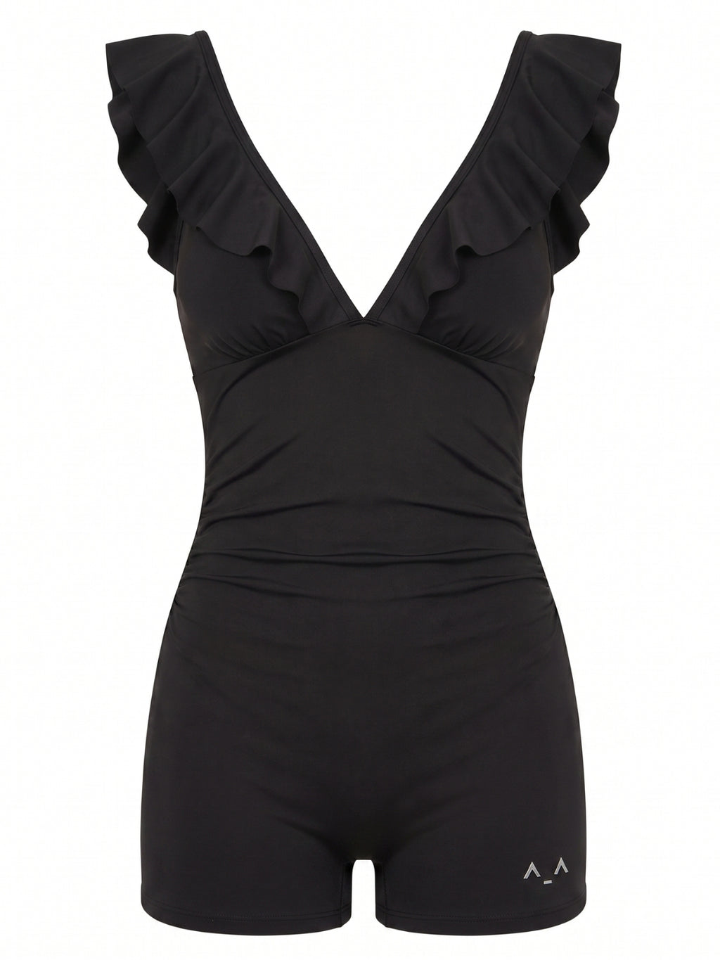 Ruffle Sculpt V-Neck Active Jumpsuit