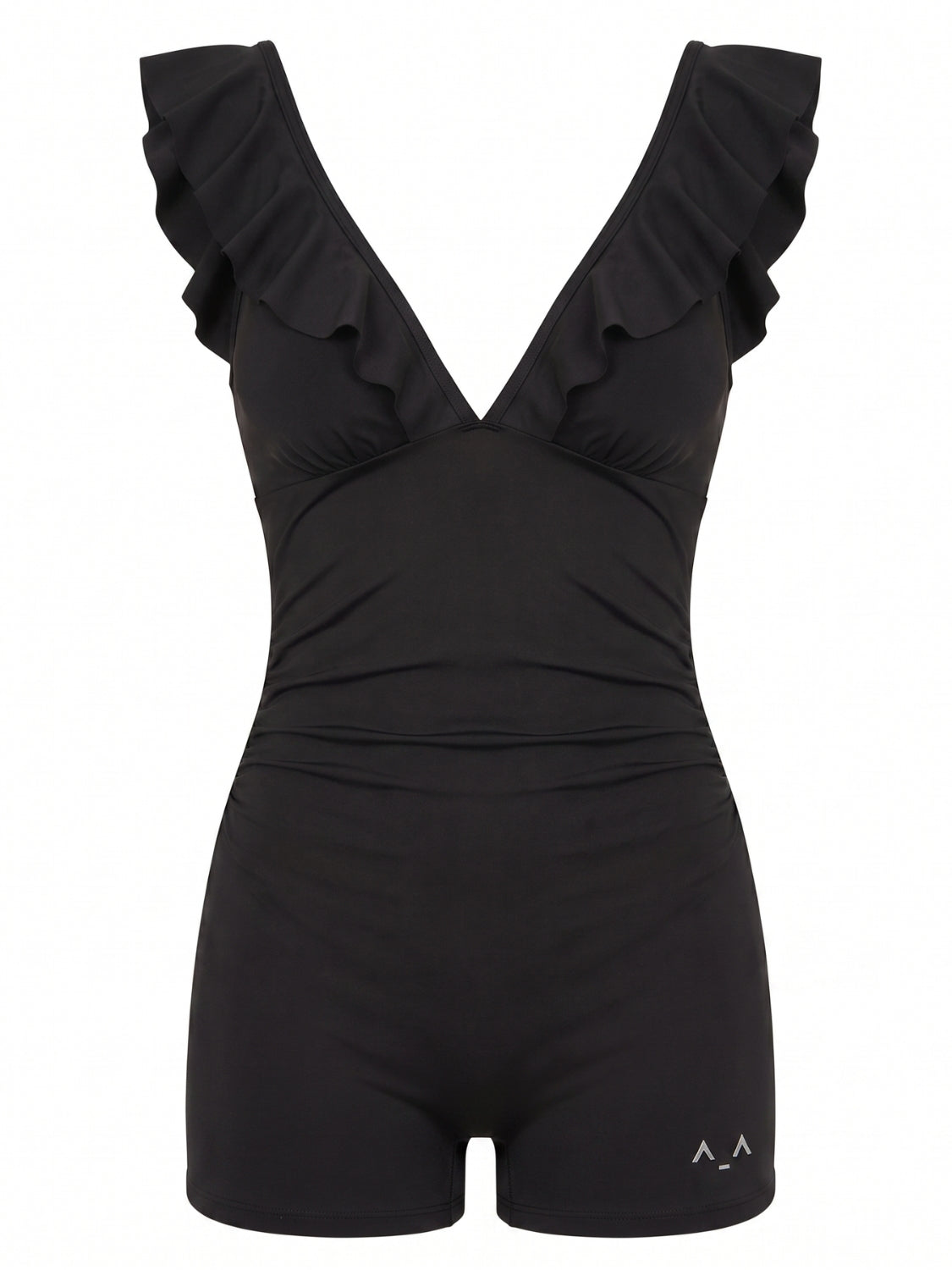 Ruffle Sculpt V-Neck Active Jumpsuit