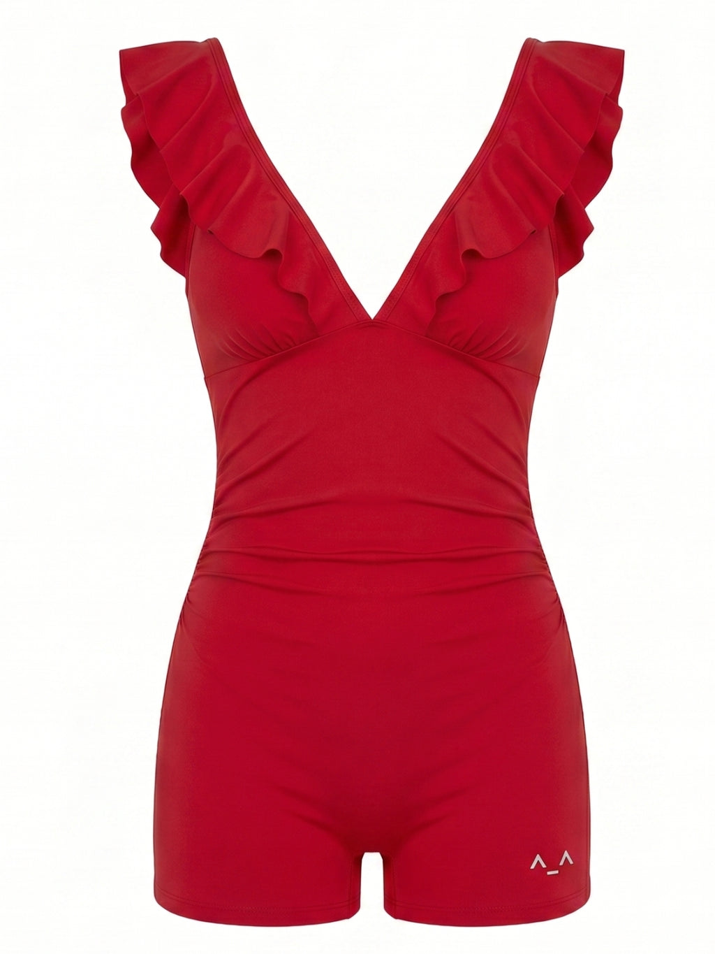 Ruffle Sculpt V-Neck Active Jumpsuit