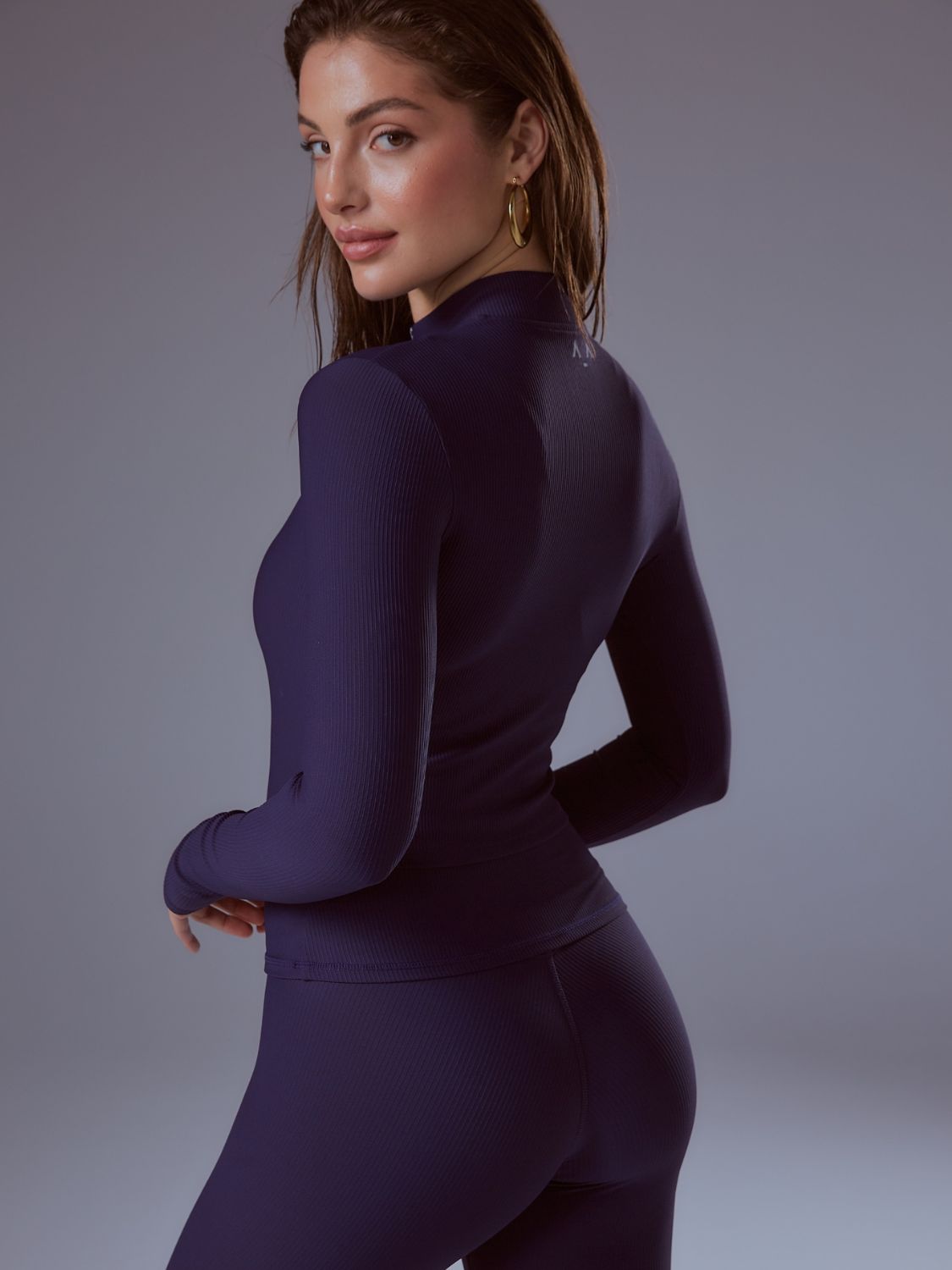 Rib Blue Zip Jacket