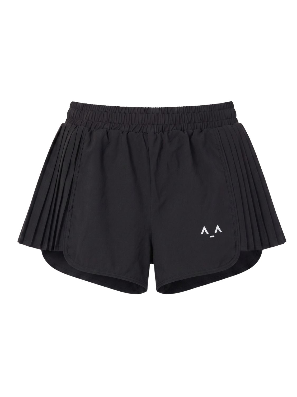 Pleated Active Shorts with Elastic Waist