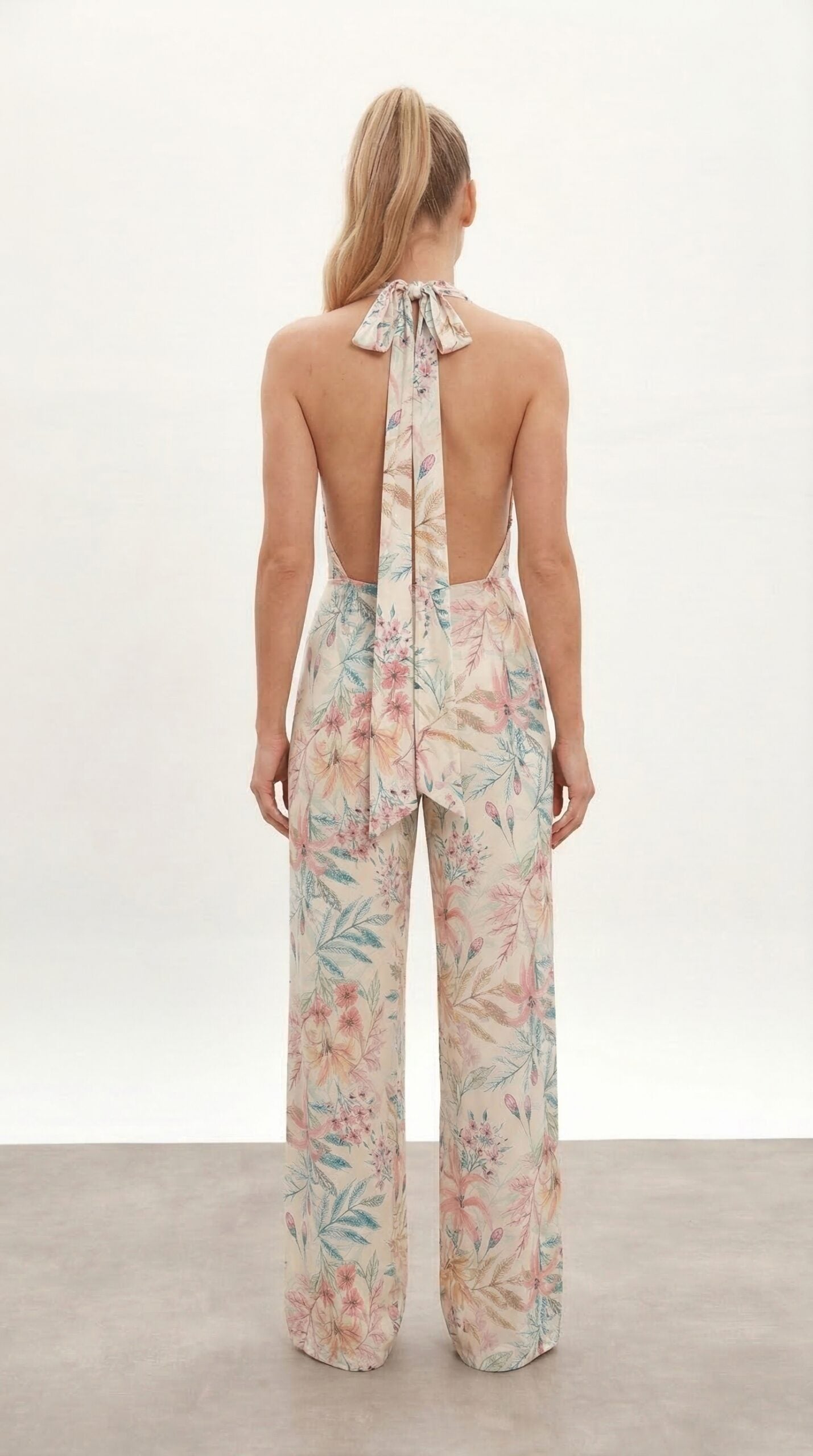 Feathered Elegance PlumePrint Jumpsuit