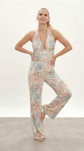 Feathered Elegance PlumePrint Jumpsuit