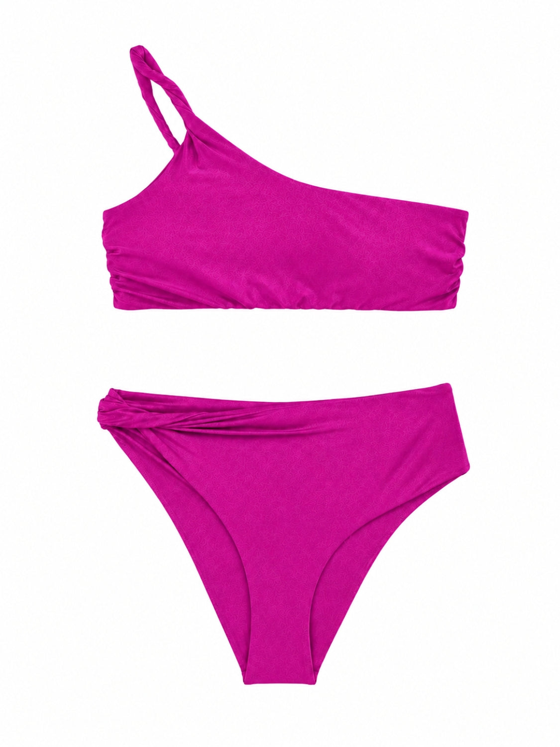 Electric Metallic One-Shoulder Bikini Set