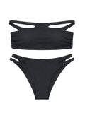 Black Cut-Out Bandeau Bikini Set
