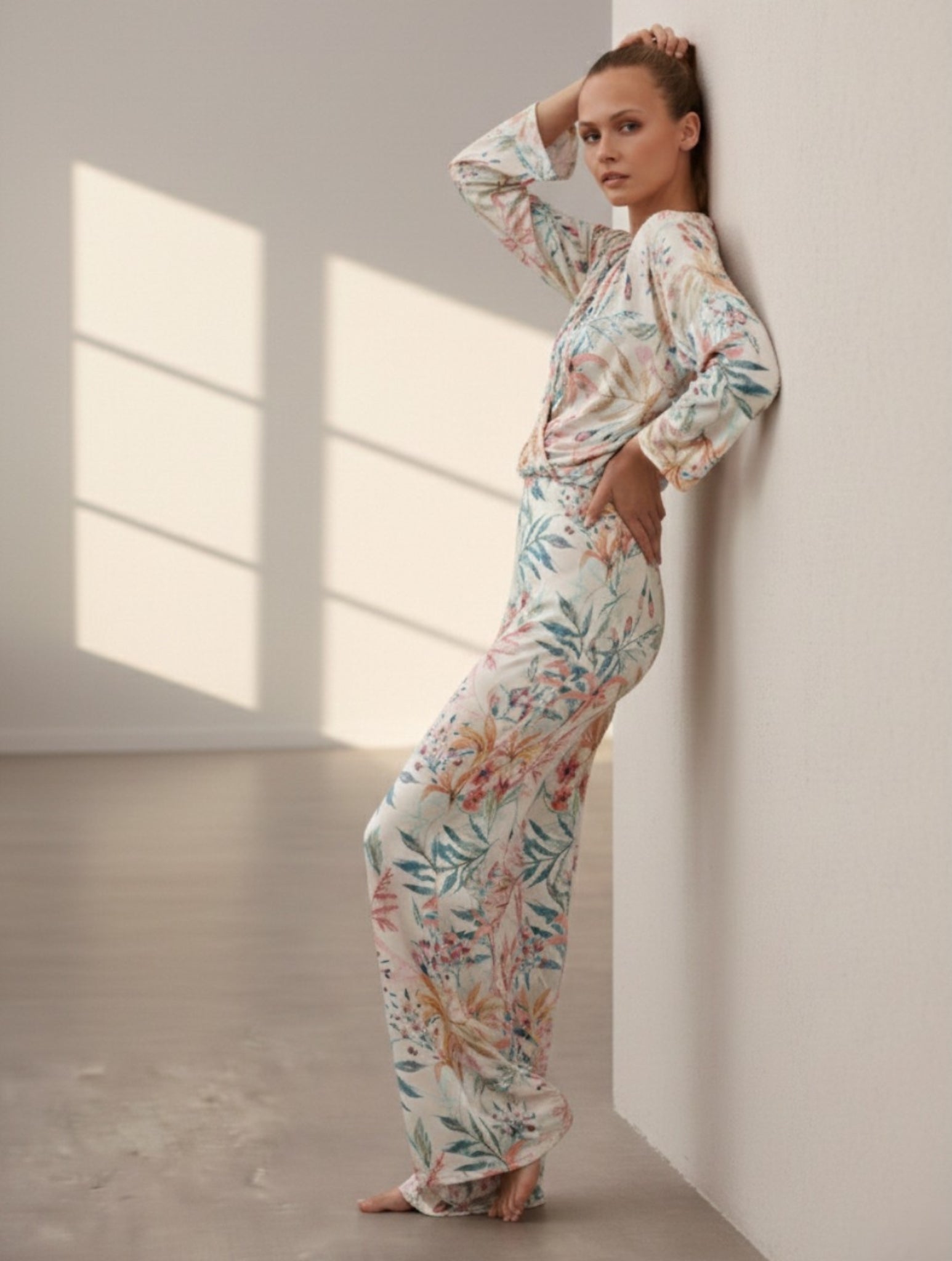 Floral Luxe Wrap Jumpsuit