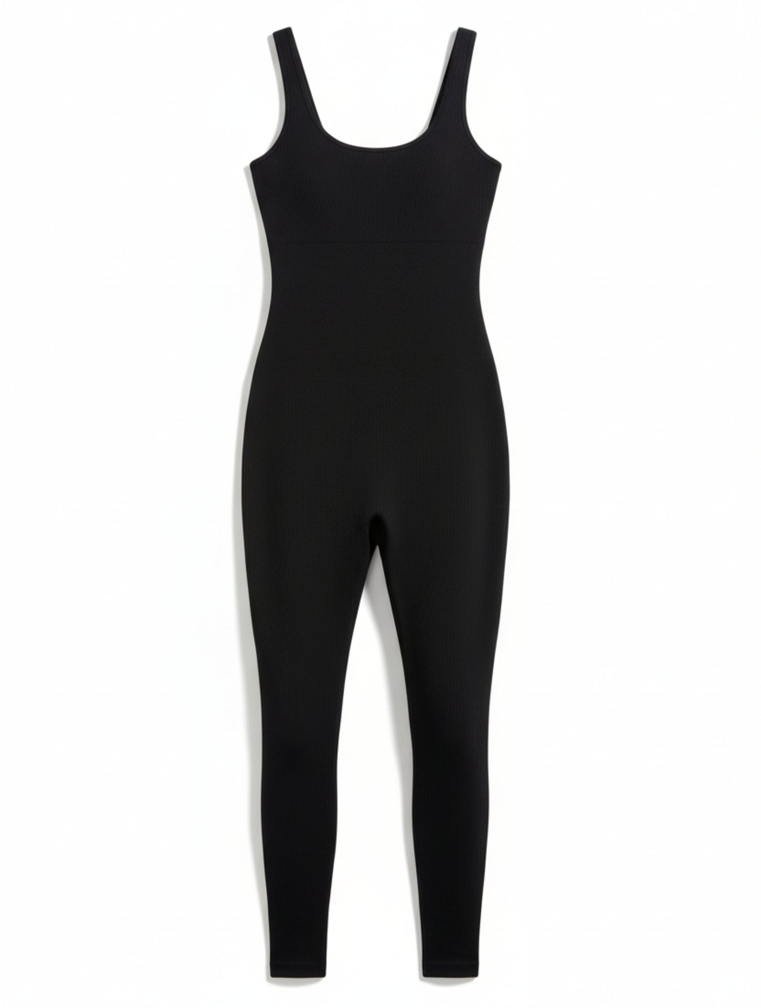Black SculptRib Power Jumpsuit