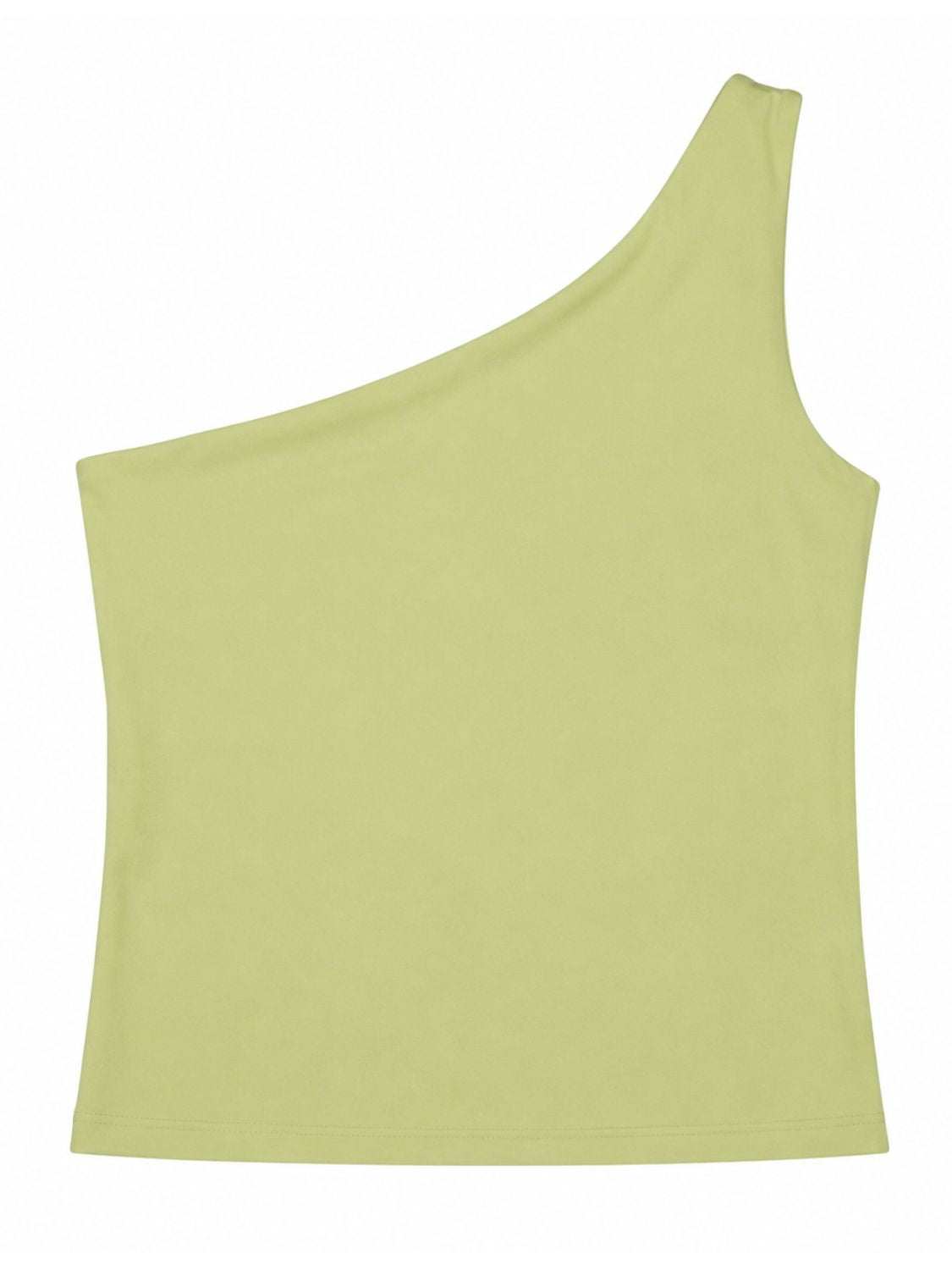 Sleek One-Shoulder Black Crop Top – Stretch Performance