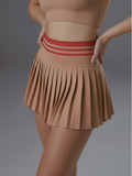 Nude Pleat Tennis Skirt