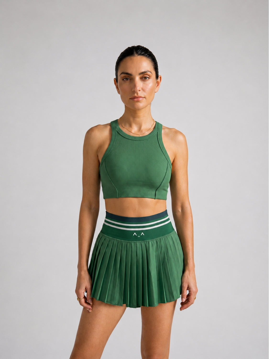 Forest Pleat Tennis Skirt