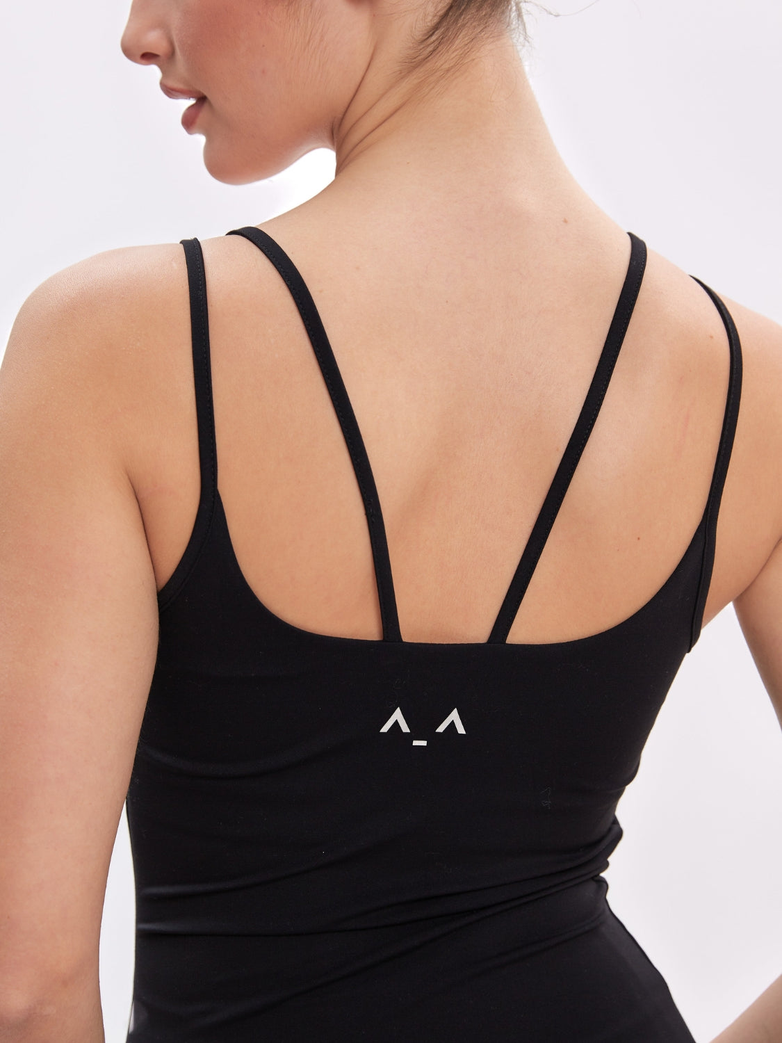 Double Strap Black Tank Top