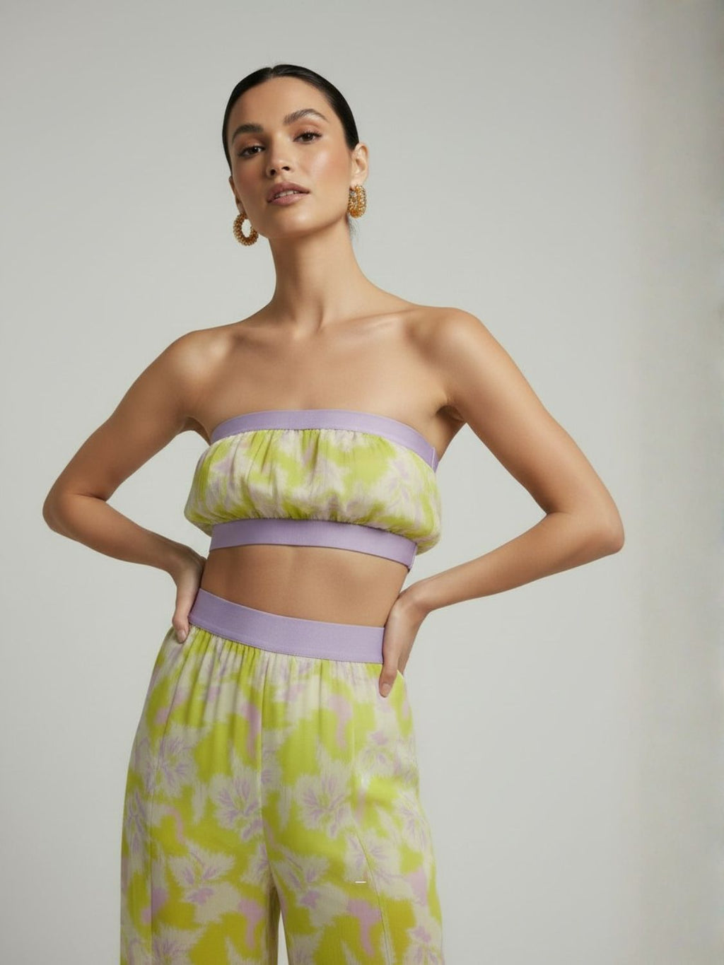 Strapless Elegance Yellow Crop Top
