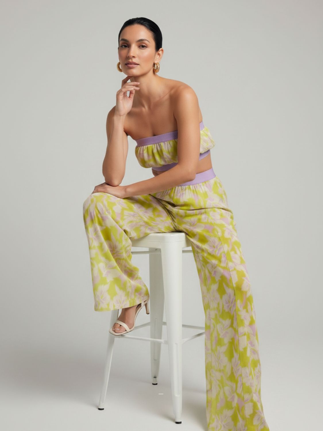 Strapless Elegance Yellow Crop Top