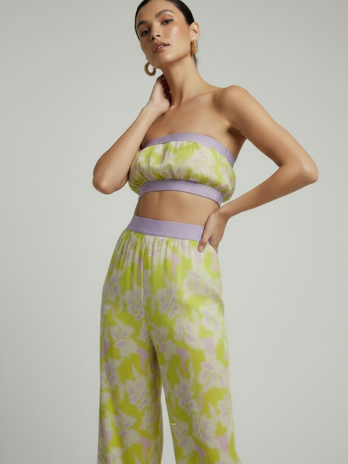 Strapless Elegance Yellow Crop Top