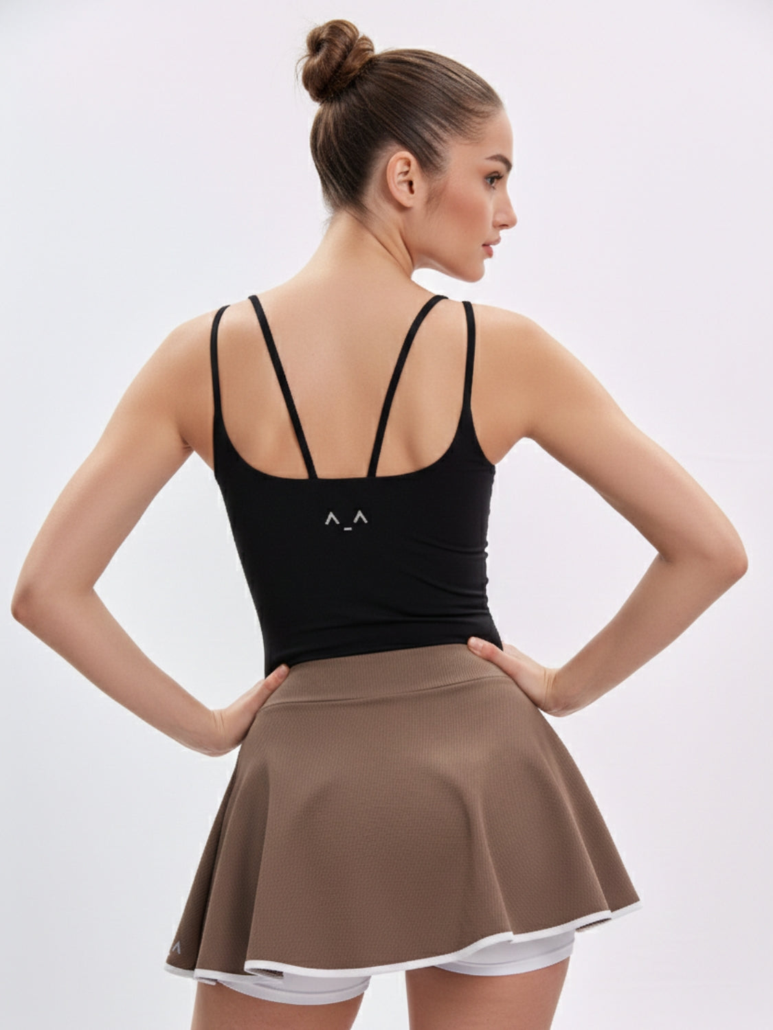Double Strap Black Tank Top