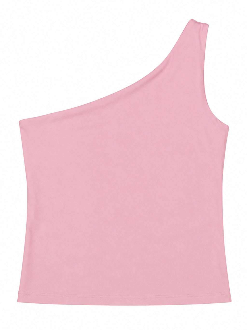 Sleek One-Shoulder Black Crop Top – Stretch Performance