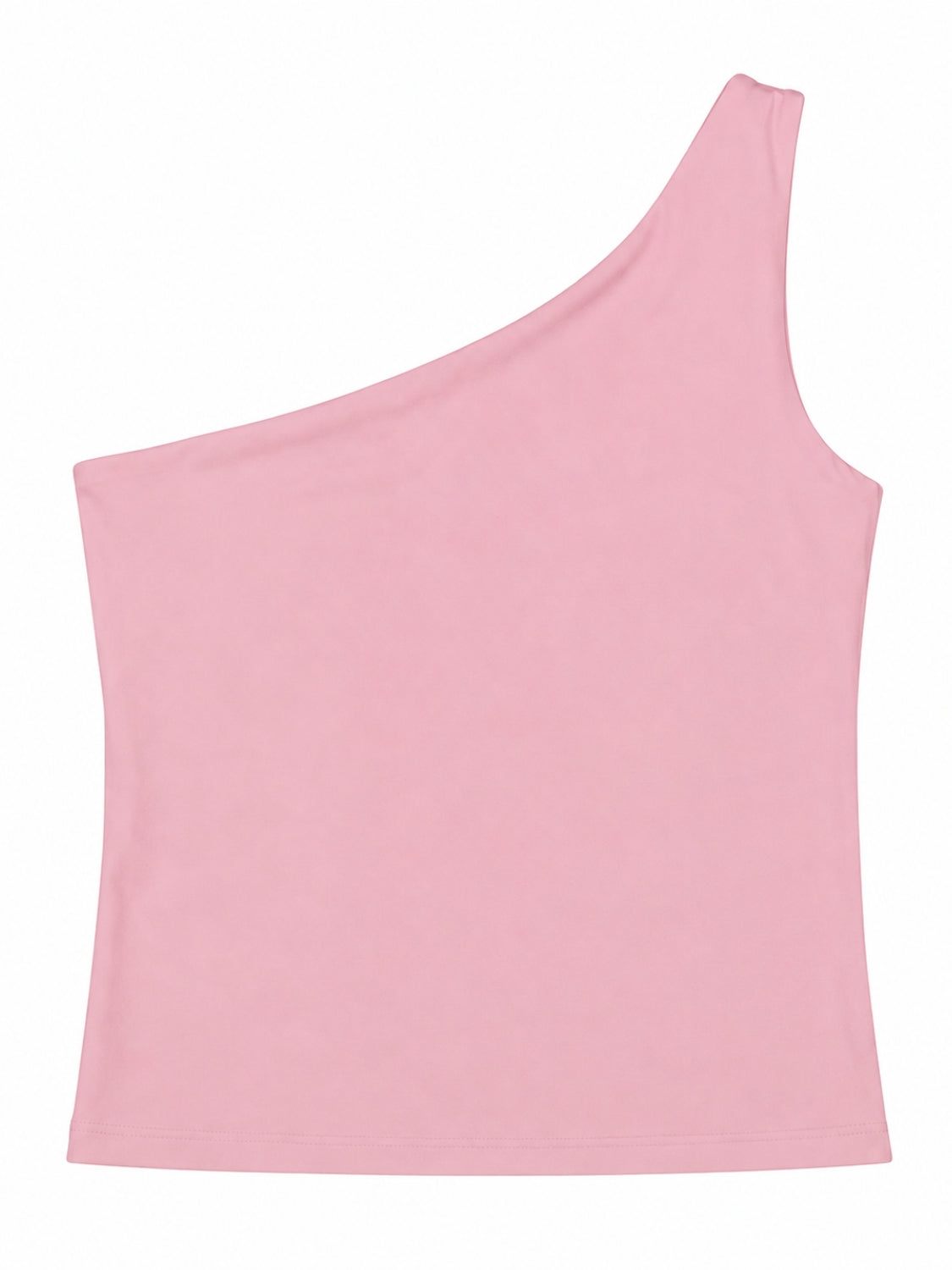 Sleek One-Shoulder Black Crop Top – Stretch Performance