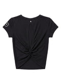Open Black Twist Tee